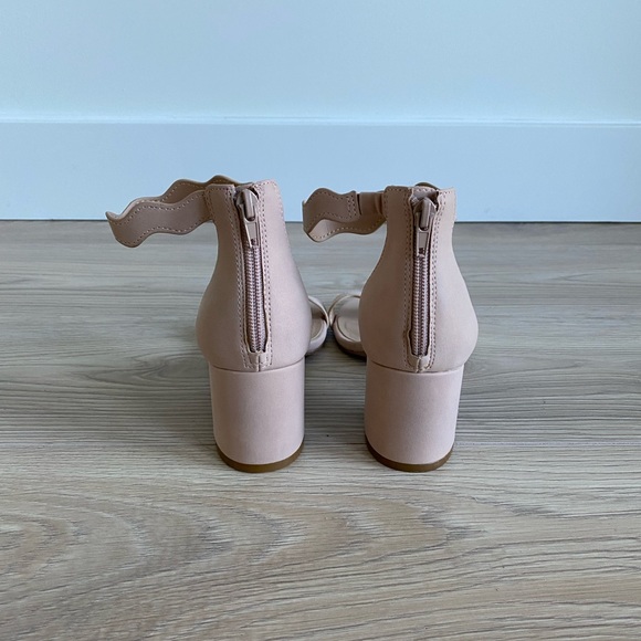 INC Suede Scallop Block Heel in Pink Bloom - Picture 2 of 5